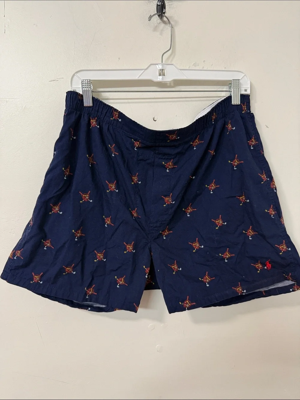 Polo by Ralph Lauren Navy Boxer Shorts with Red Star Embroidery